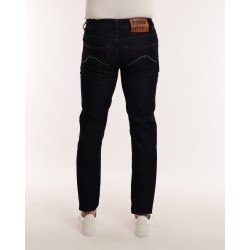 Denim Effetto Velluto Riga Stretta