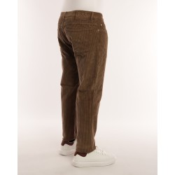 Pantalone Velluto Marrone Riga Larga